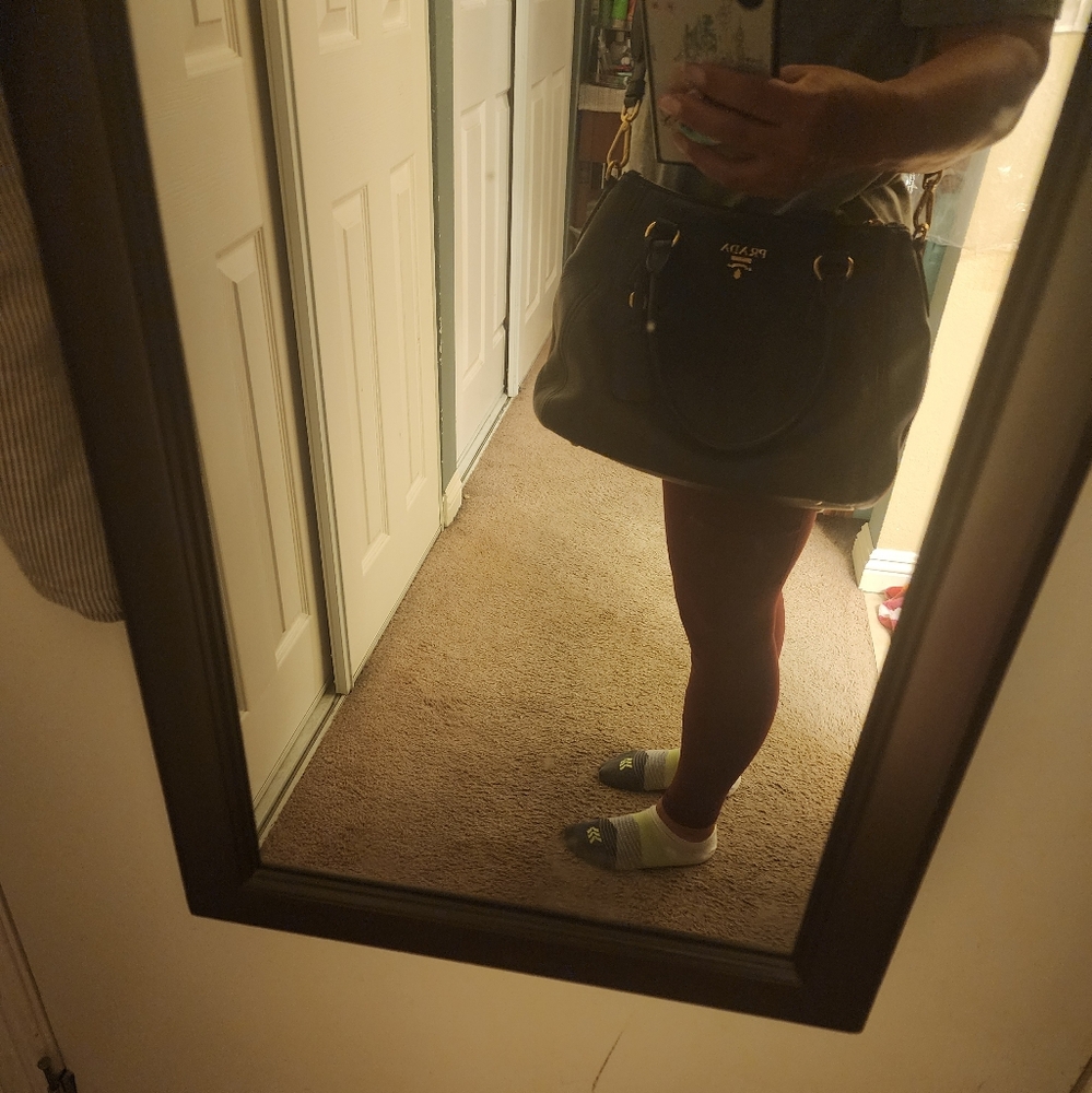 Authentic Prada Black Vitello Phenix Leather Shoulder Bag w/Crossbody Strap - Picture 16 of 16